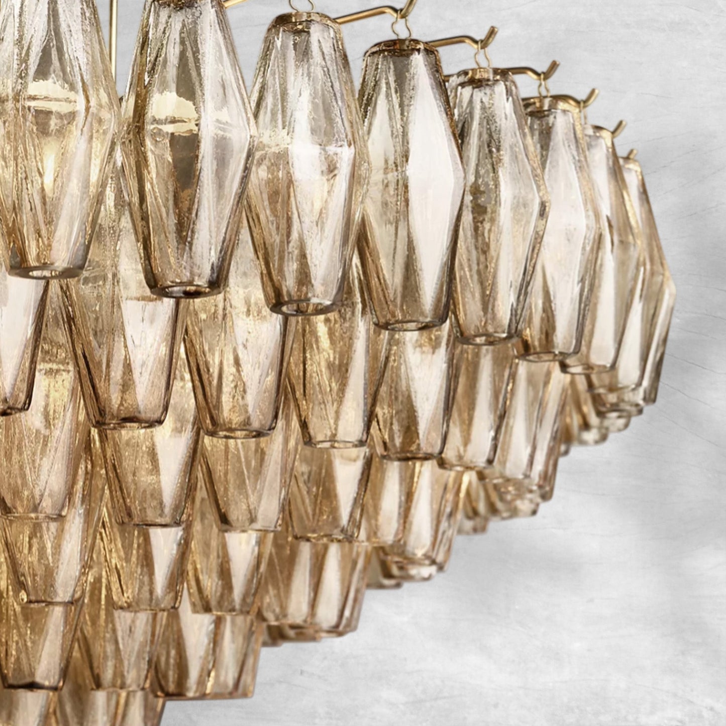 Cyra Glass Tiered Round Chandelier