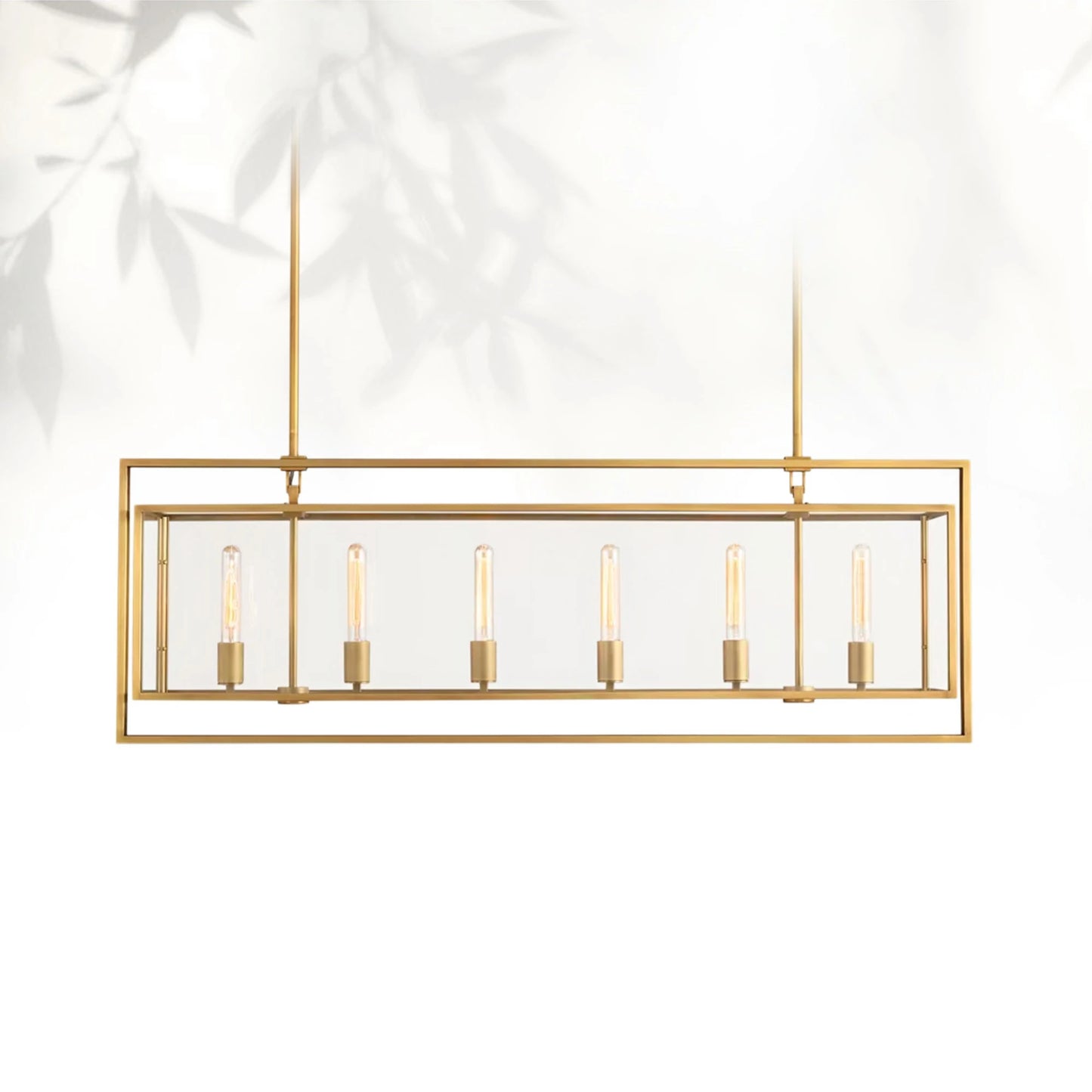 Bickman Glass Lantern Rectangular Chandelier