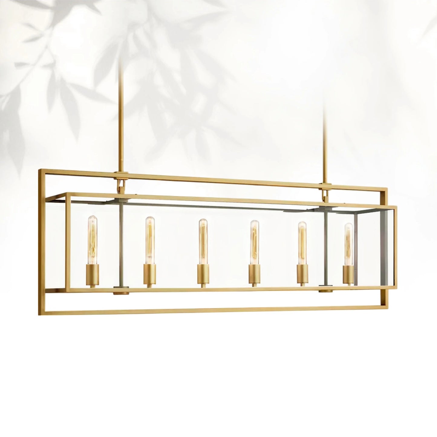 Bickman Glass Lantern Rectangular Chandelier