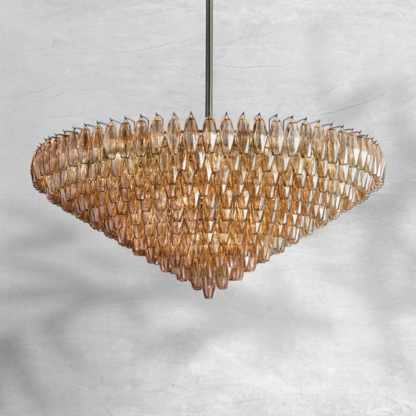 Cyra Glass Tiered Round Chandelier