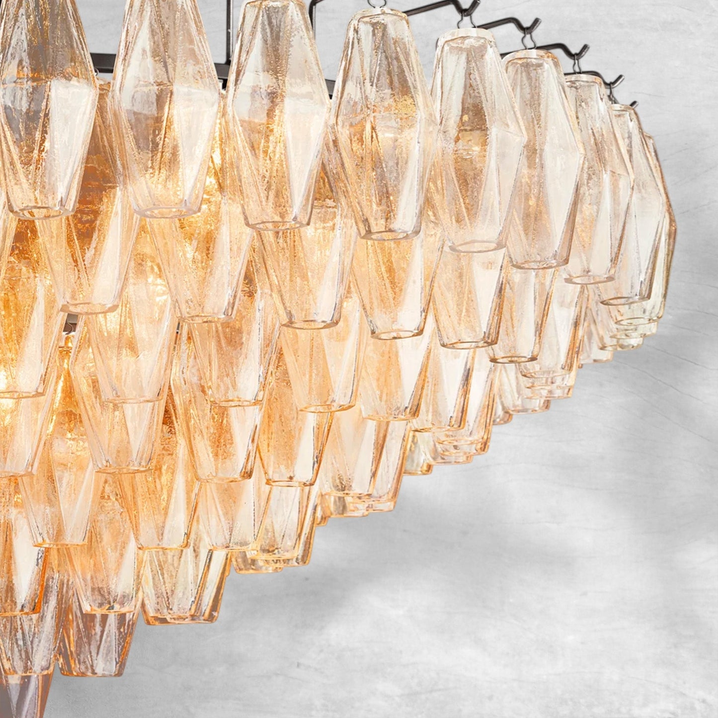 Cyra Glass Tiered Round Chandelier