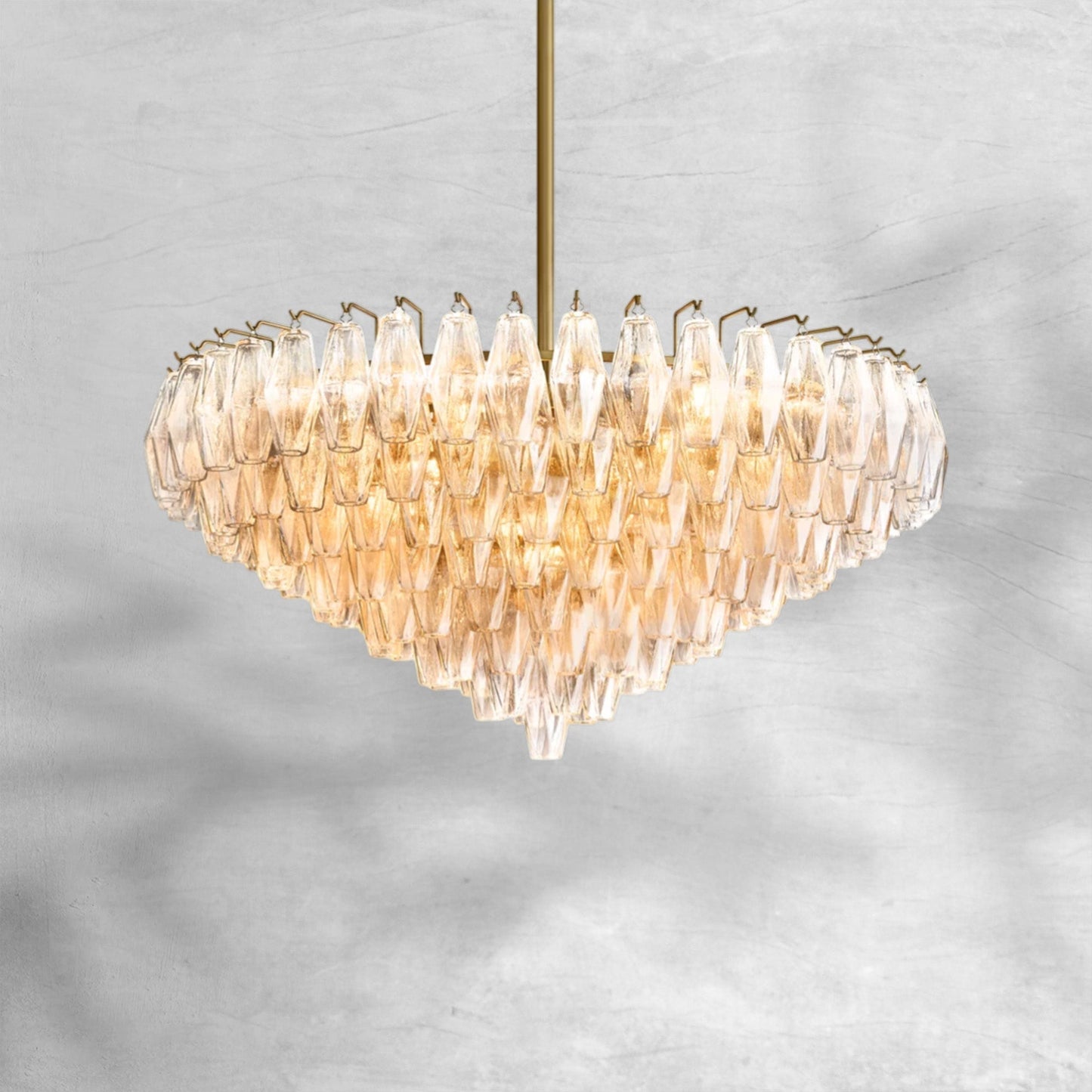 Cyra Glass Tiered Round Chandelier