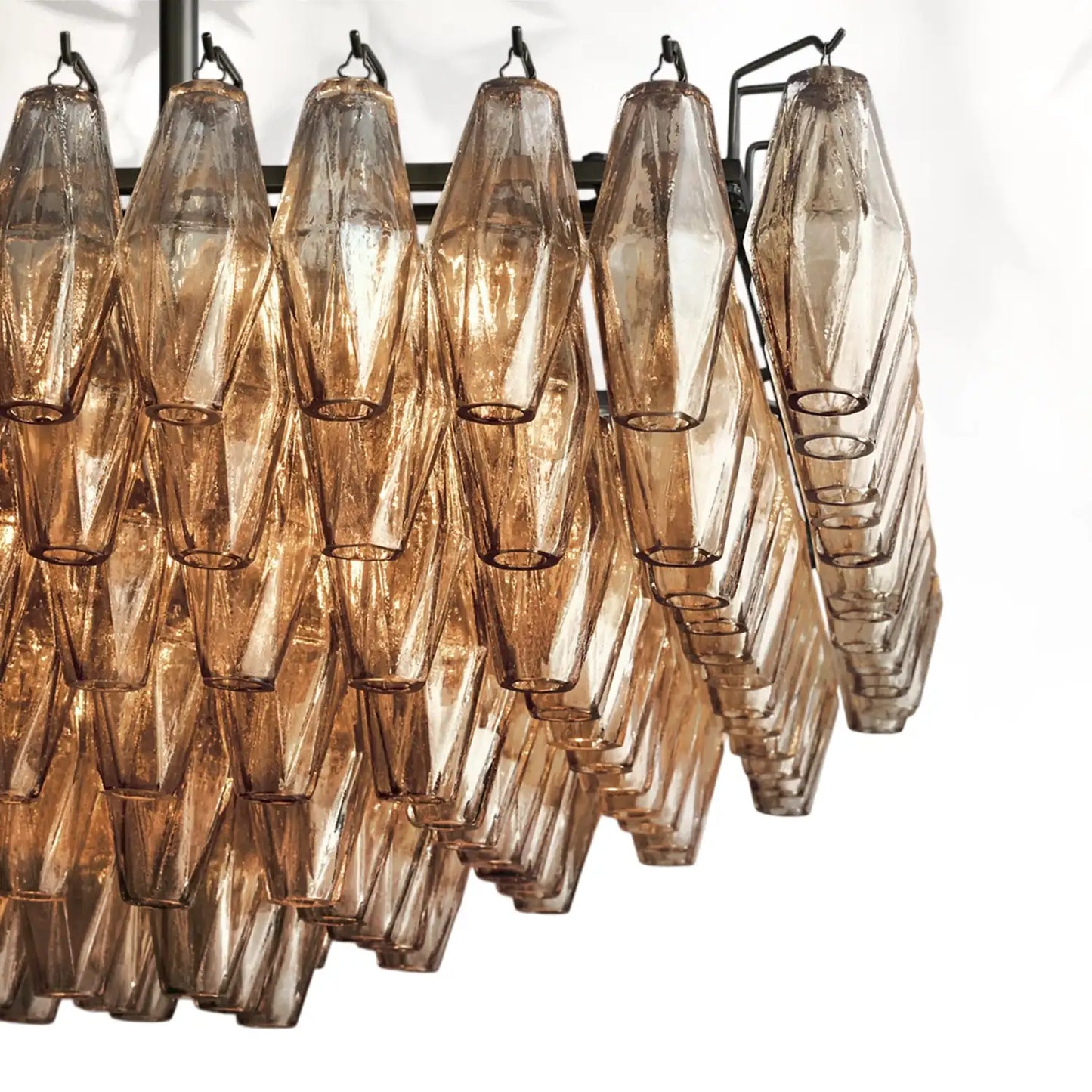 Chiaravalle Glass Tired Rectangular Chandelier