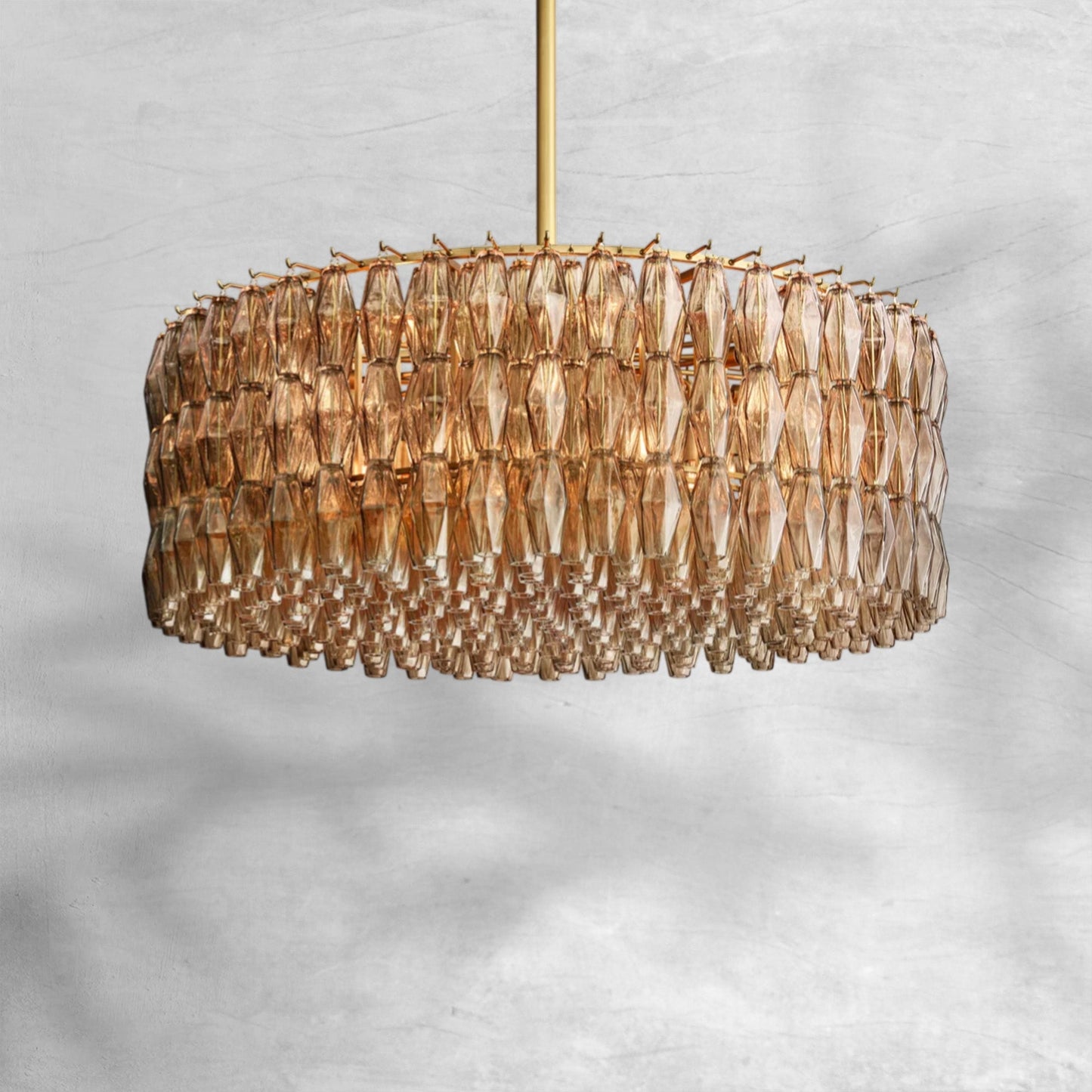 Cyra Smoke Glass Round Chandelier
