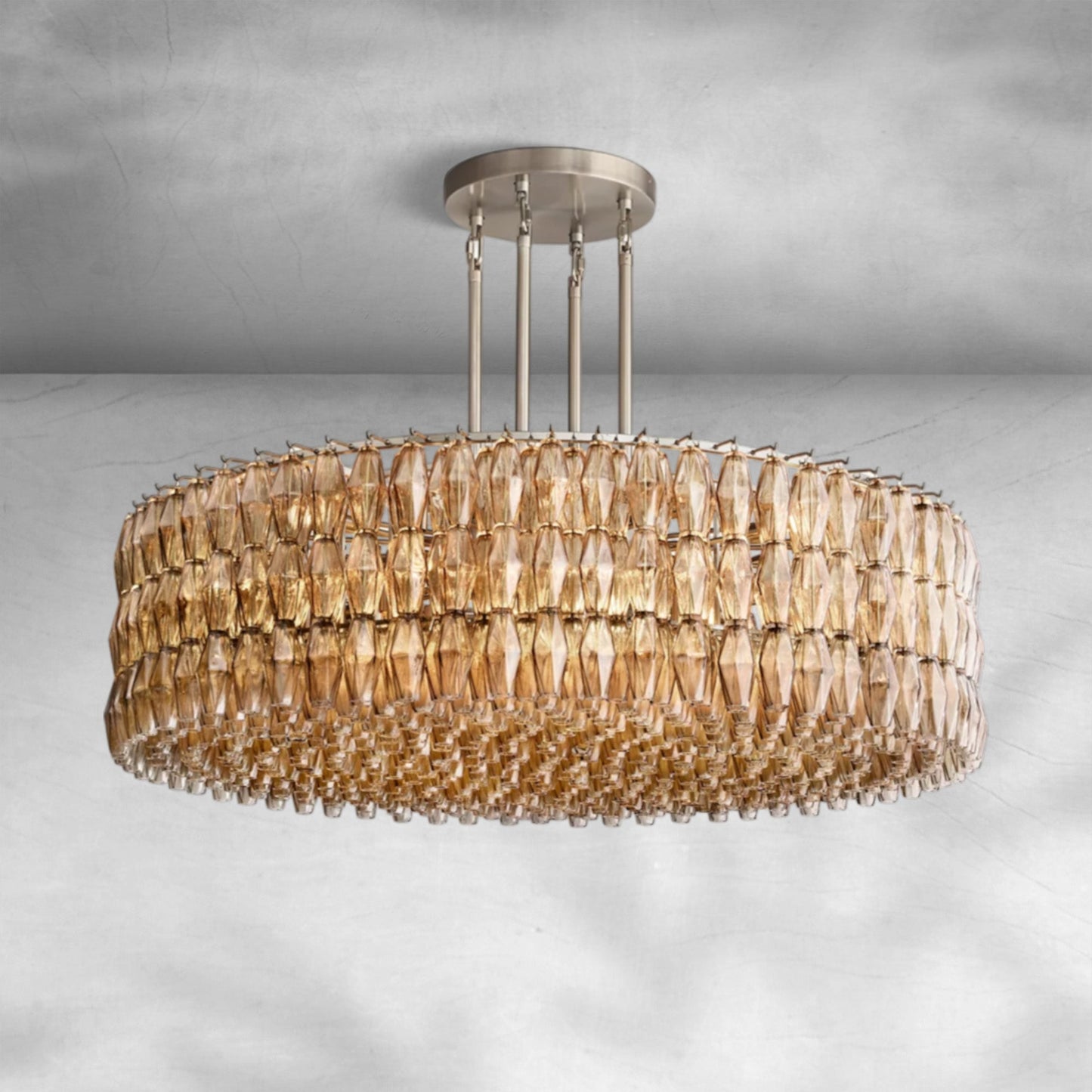 Cyra Smoke Glass Round Chandelier