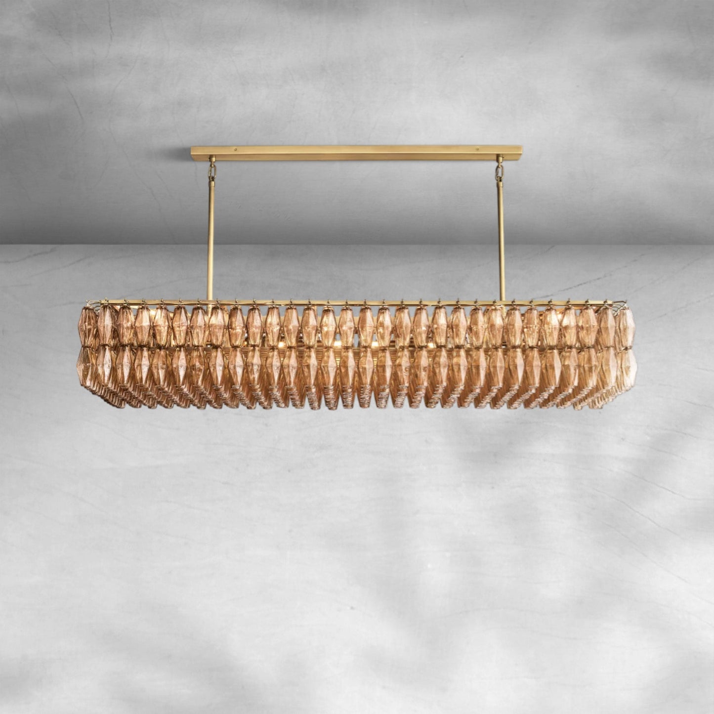 Cyra Glass Rectangular Chandelier