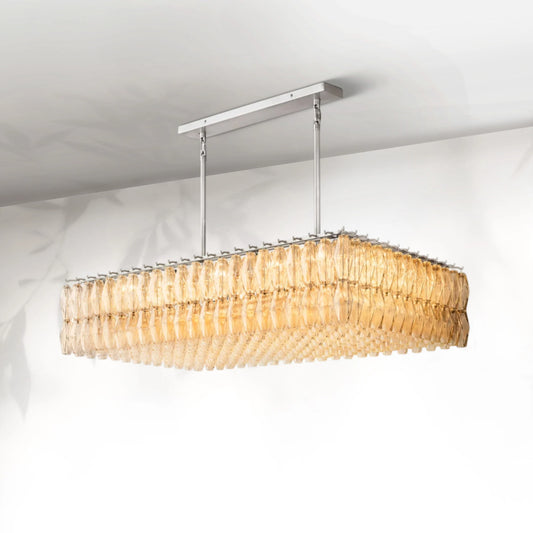 Chiaravalle Glass Rectangular Chandelier