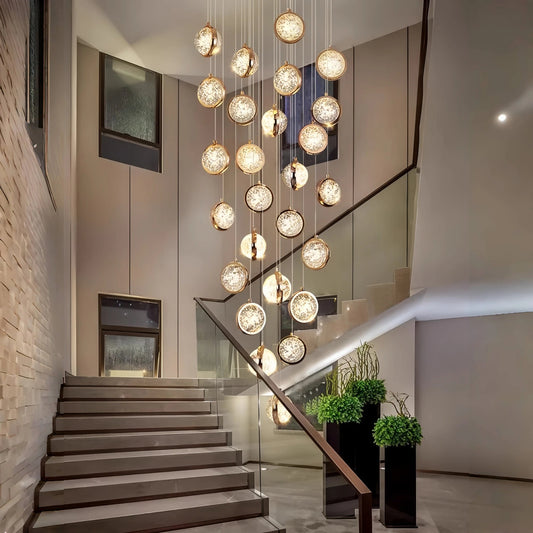 Reina Crystal Long Chandelier