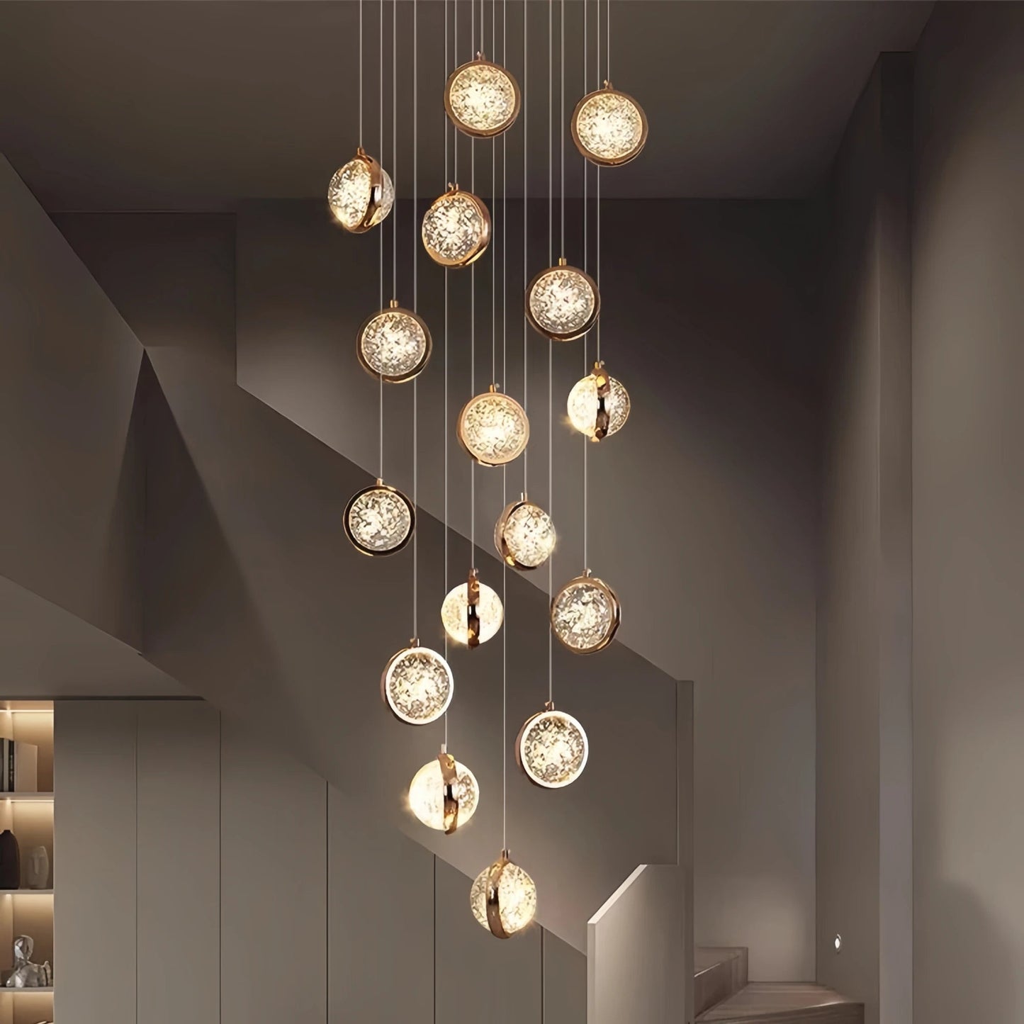 Reina Crystal Long Chandelier