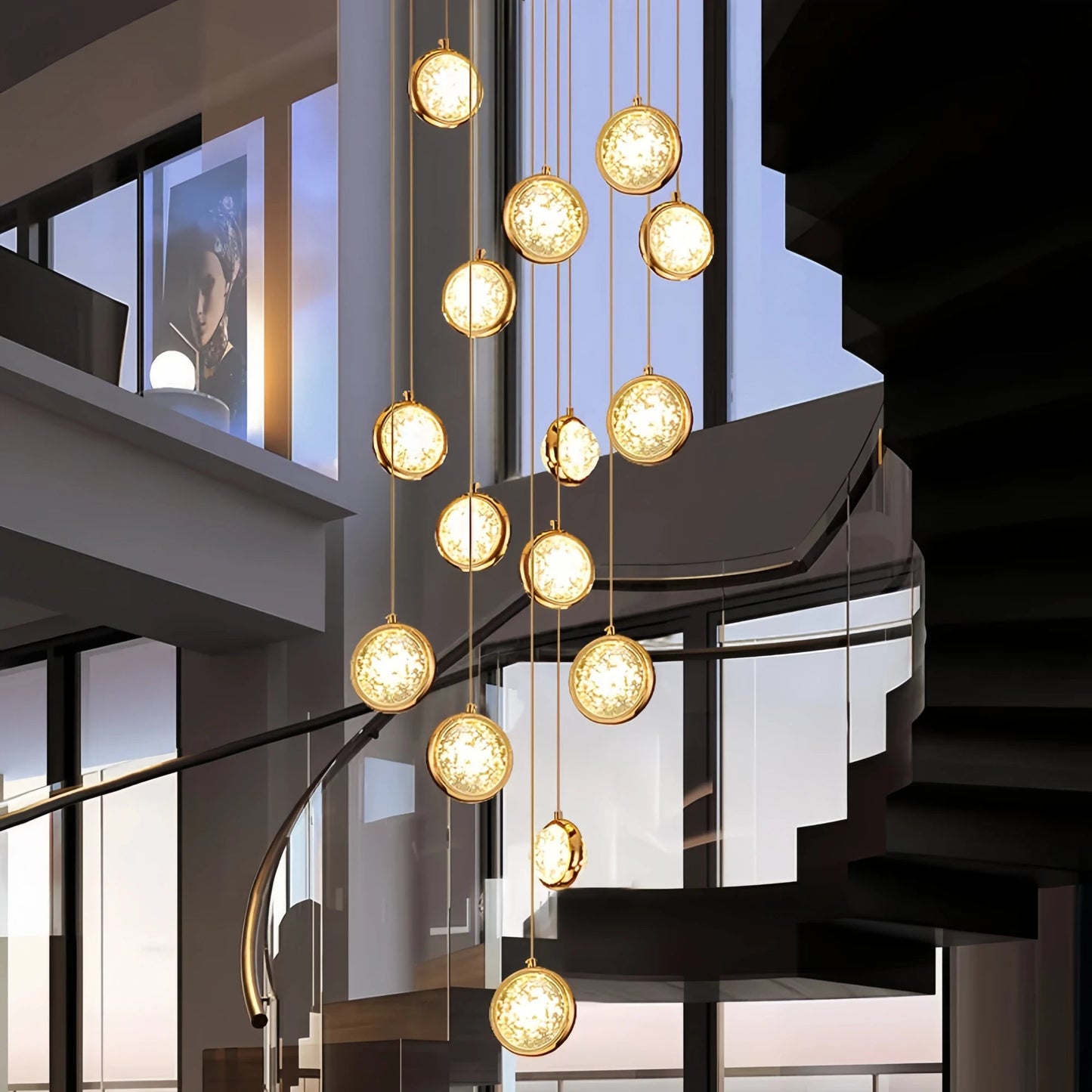 Reina Crystal Long Chandelier