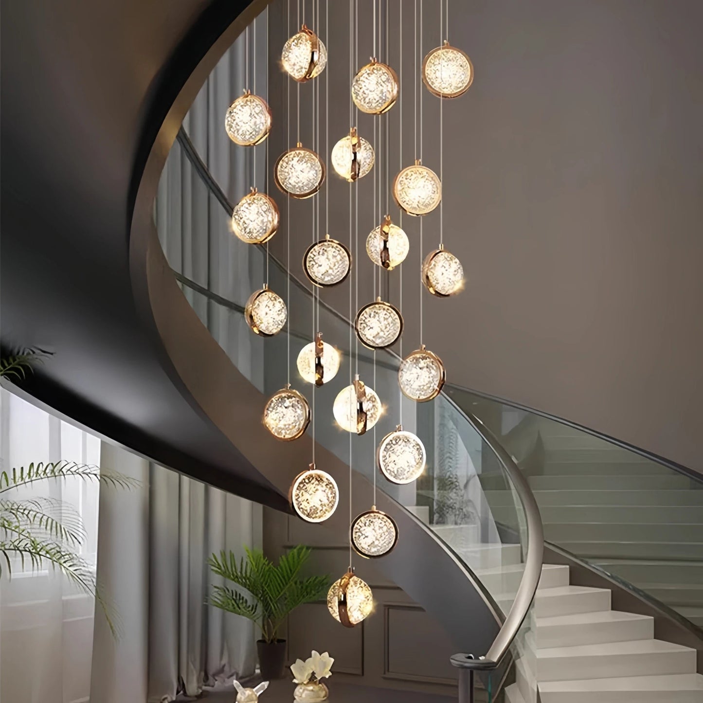 Reina Crystal Long Chandelier