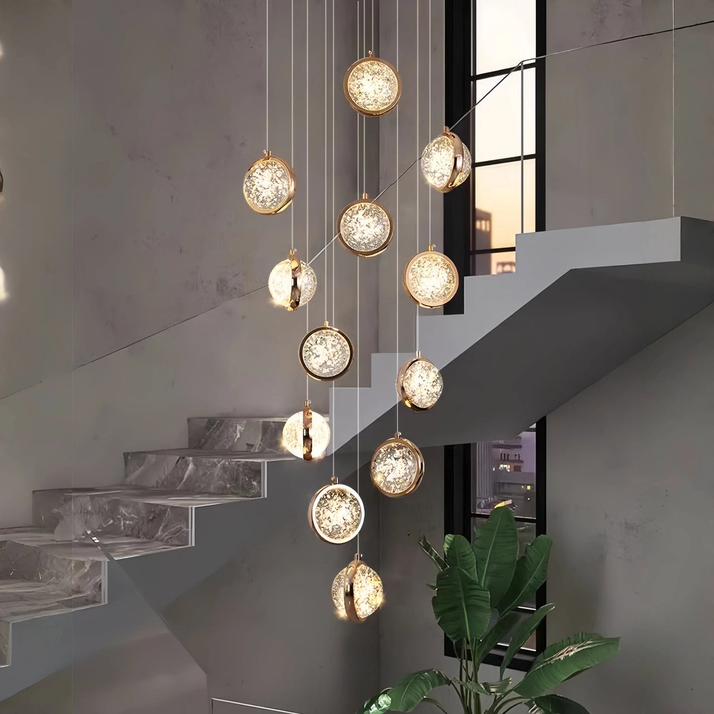 Reina Crystal Long Chandelier