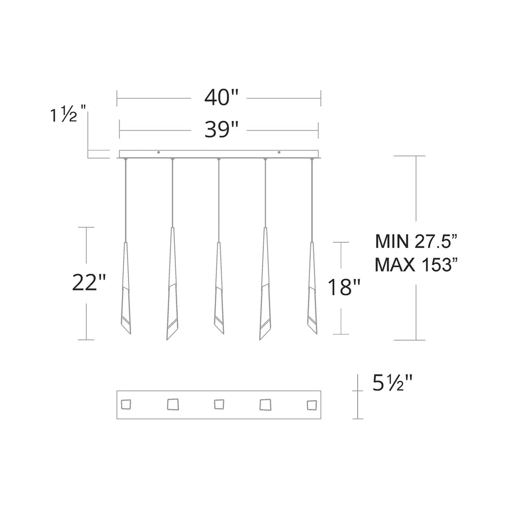 Solitude Linear LED Multi Pendant Light