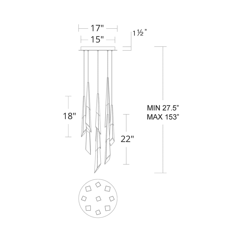 Solitude Round LED Multi Chandelier