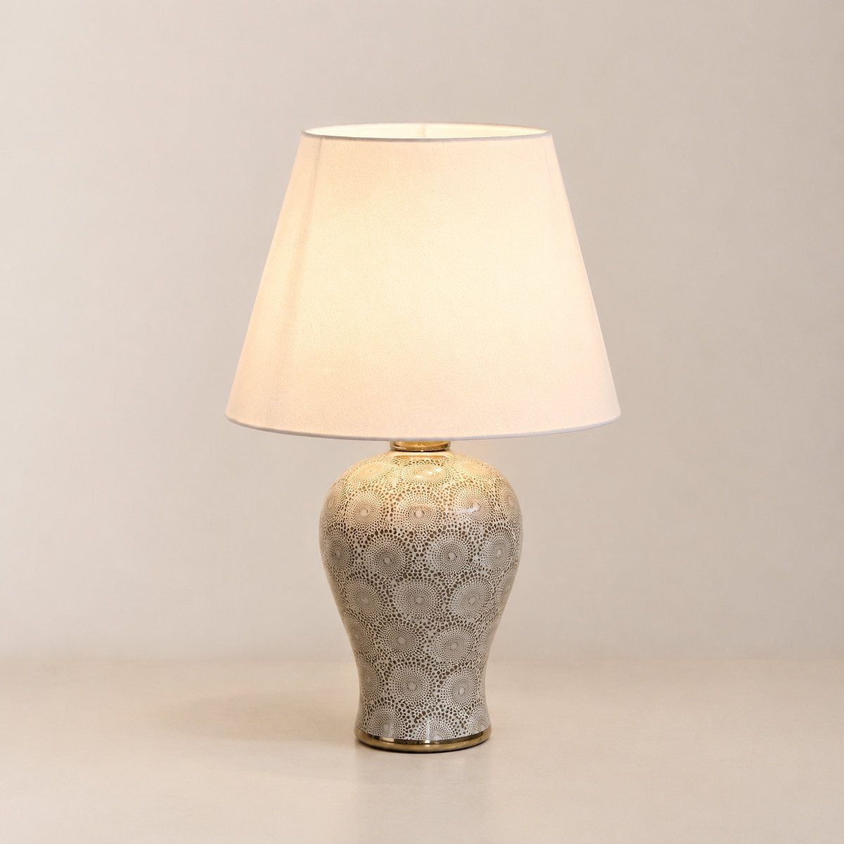 Terracotta Circular Motif Table Lamp