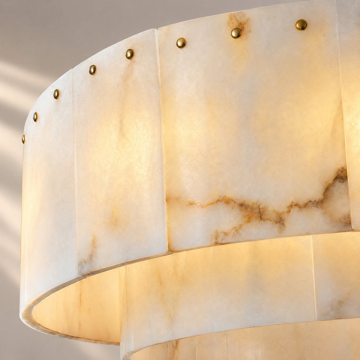 Tricolordeer Natural Alabaster 14-Light Linear Chandelier