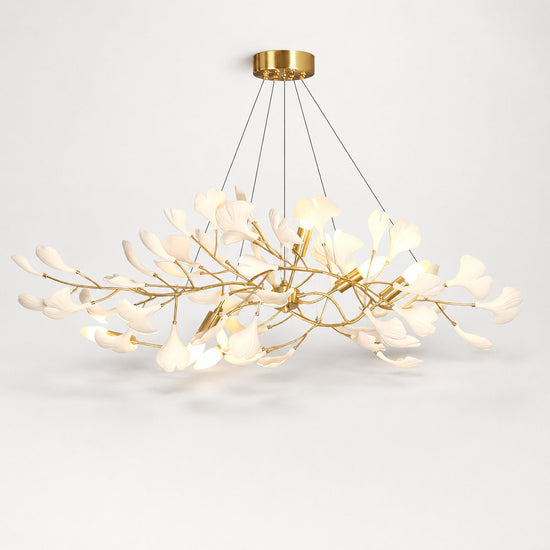Porcelain Leaf Horizontal Branch Chandelier
