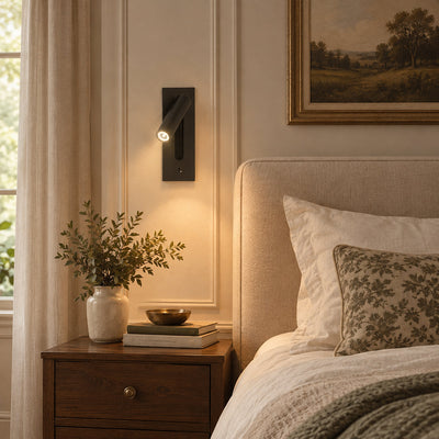 Folded Back Bedside Wall Lamp, 3.1-Inch x H 7.2-Inch, Bronze for Bedroom & Living Room