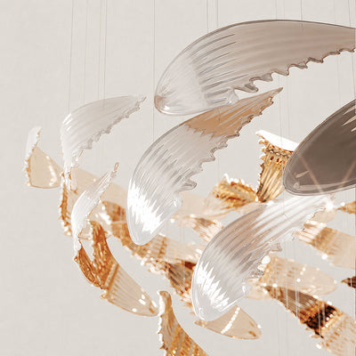Tricolordeer Layered Glass Round LED Chandelier