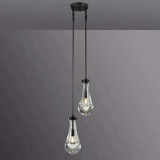 Soltaire Raindrop Round Chandelier 2-Light 5"