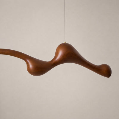 Sculpted Ash Wood Organic Branch Pendant Light