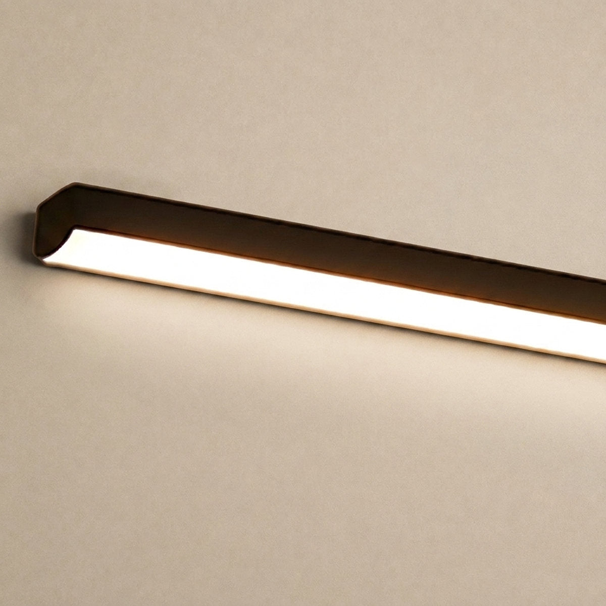 Metal Linear Mirror Wall Lamp, L 15.7~31.5-Inch x H 3.1-Inch, Black, Warm Light for Living Room & Dining Room