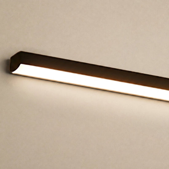 Metal Linear Mirror Wall Lamp, L 15.7~31.5-Inch x H 3.1-Inch, Black, Warm Light for Living Room & Dining Room