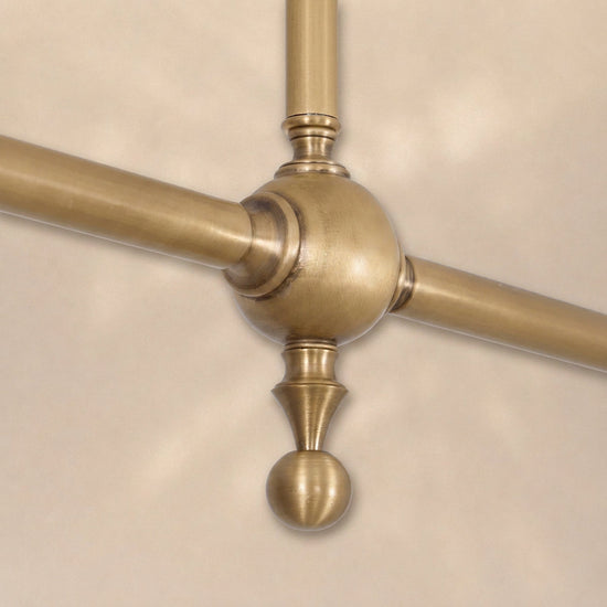 2-Light Linear Brass Pendant Lamp