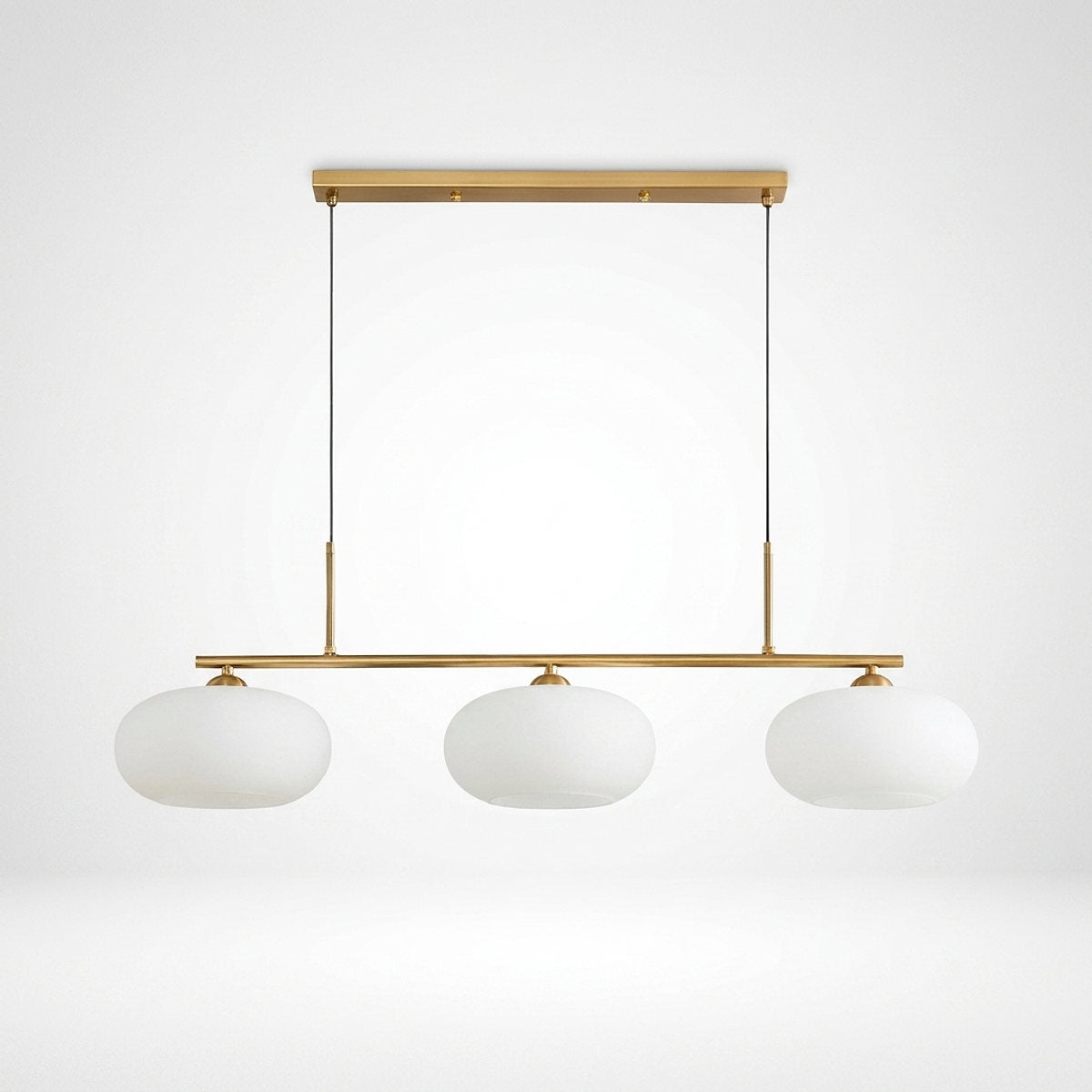 3-Light Linear Glass Pendant Fixture