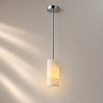 Tricolordeer Three-Light Alabaster Chandelier Nickel