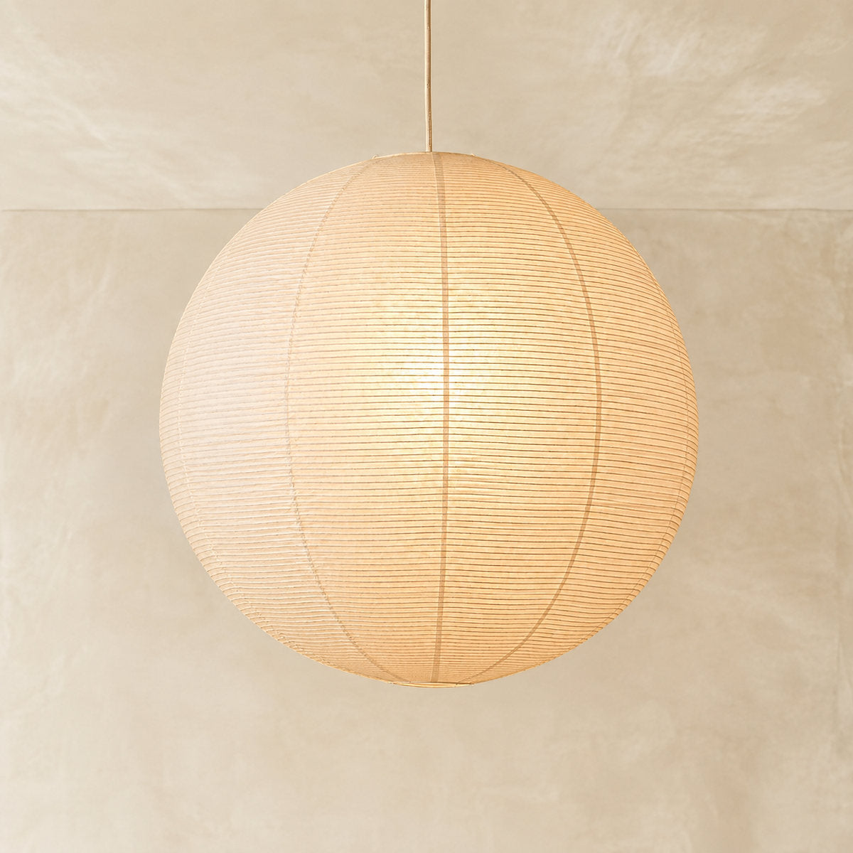 Round Sculptural Bamboo Pendant Light Warm Light for Dining Room & Bedroom