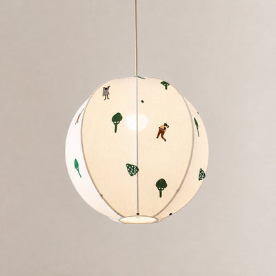 Playful Stitched Fabric Ceiling Pendant Light