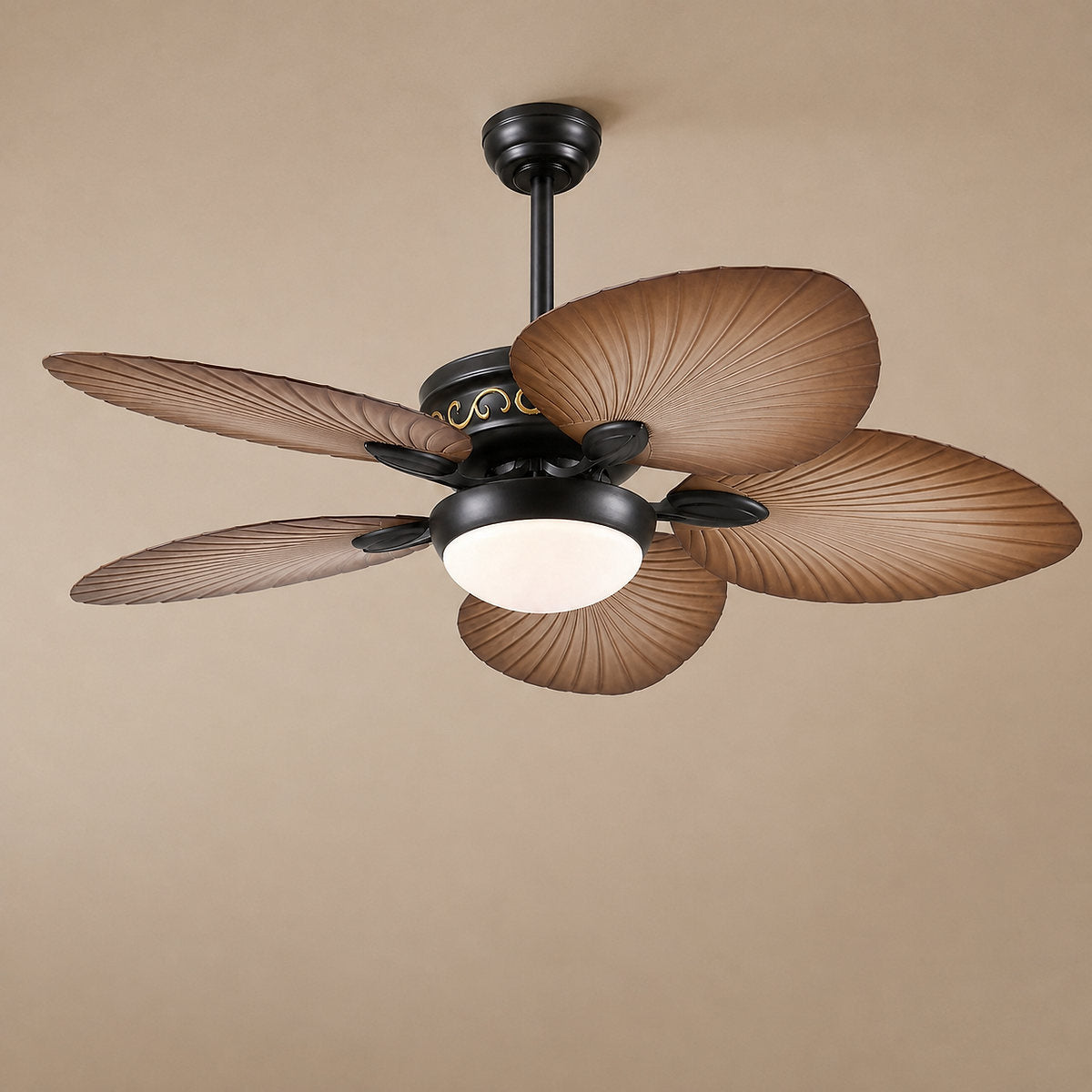 Tricolordeer Tropical 5-Blade LED Dome Ceiling Fan