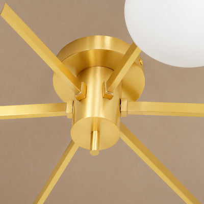 Low-Profile Multi-Arm Oval Glass Ceiling Lamp