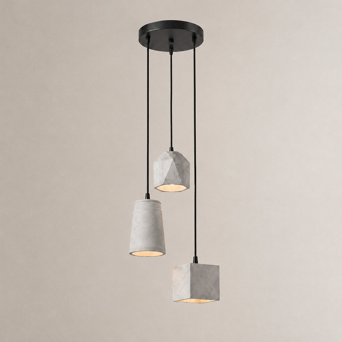 Faceted Concrete Pendant Light