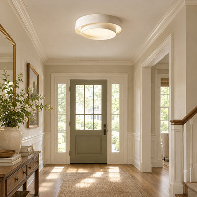 Melody Ceiling Light, 15.7-Inch x H 5.5-Inch, White, Warm Light for Living Room & Bedroom