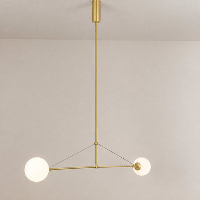 Tricolordeer Curved Metal Arc Sphere Chandelier