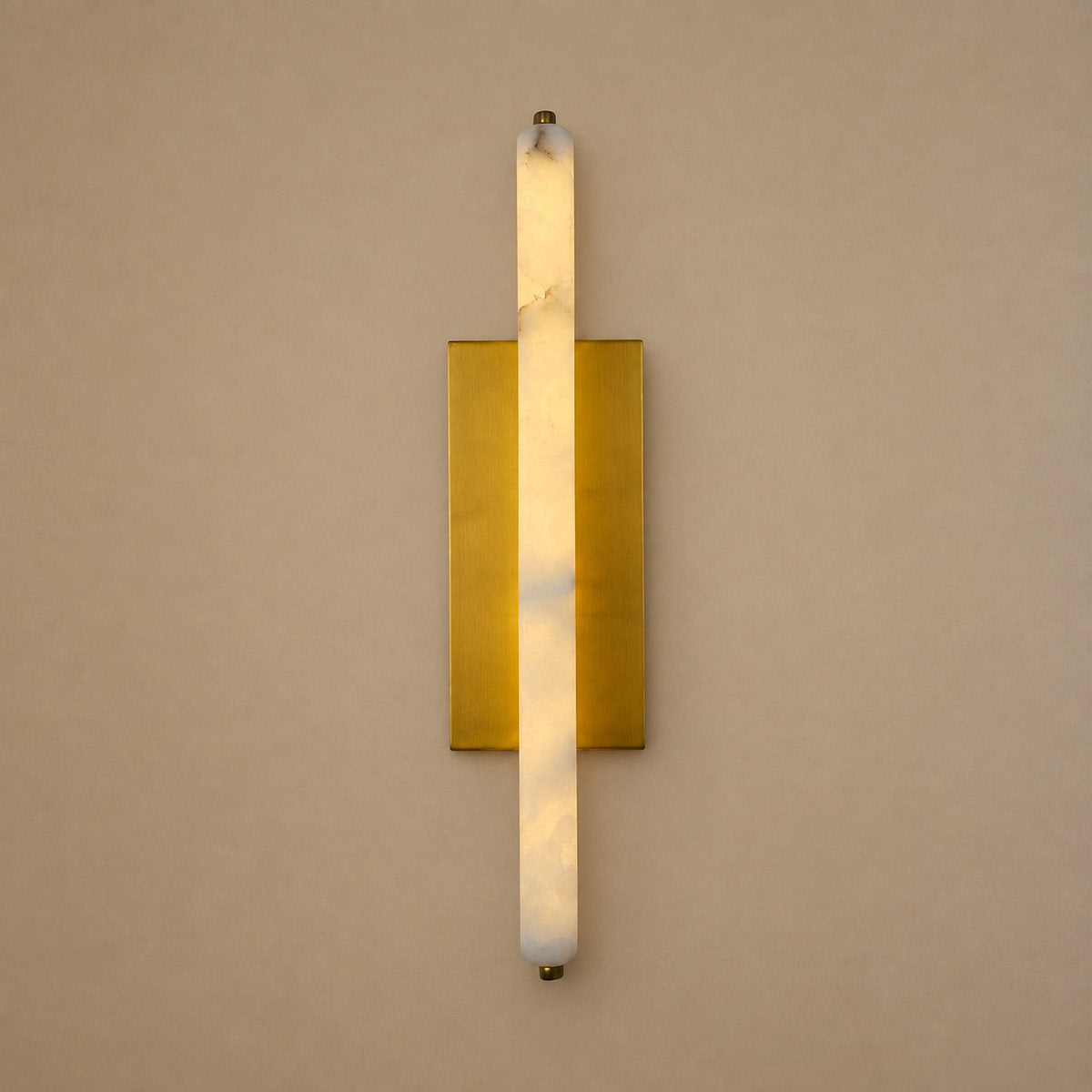 Tricolordeer 25-inch Alabaster Brass Cylindrical Sconce Pair