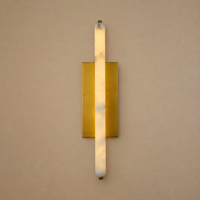 Tricolordeer 25-inch Alabaster Brass Cylindrical Sconce Pair