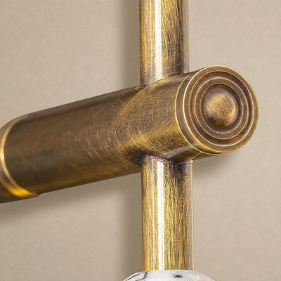 Toam Wall Lamp, 5.9-Inch, Antique Brass & Green Marble for Living Room