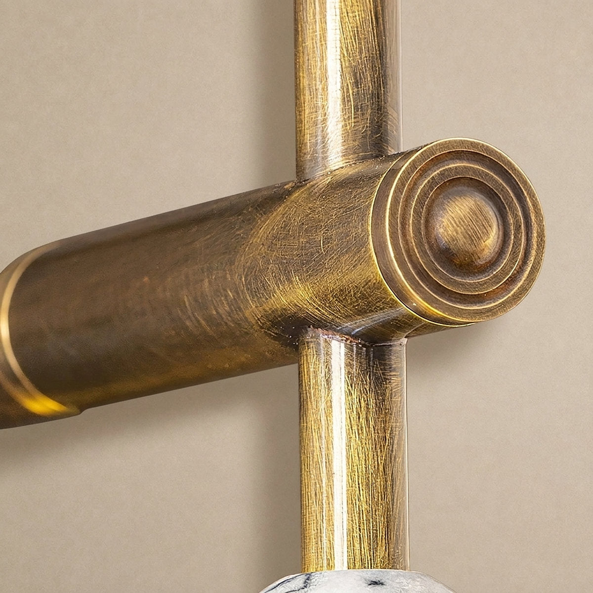 Toam Wall Lamp, 5.9-Inch, Antique Brass & Green Marble for Living Room