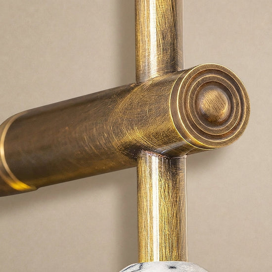 Toam Wall Lamp, 5.9-Inch, Antique Brass & Green Marble for Living Room