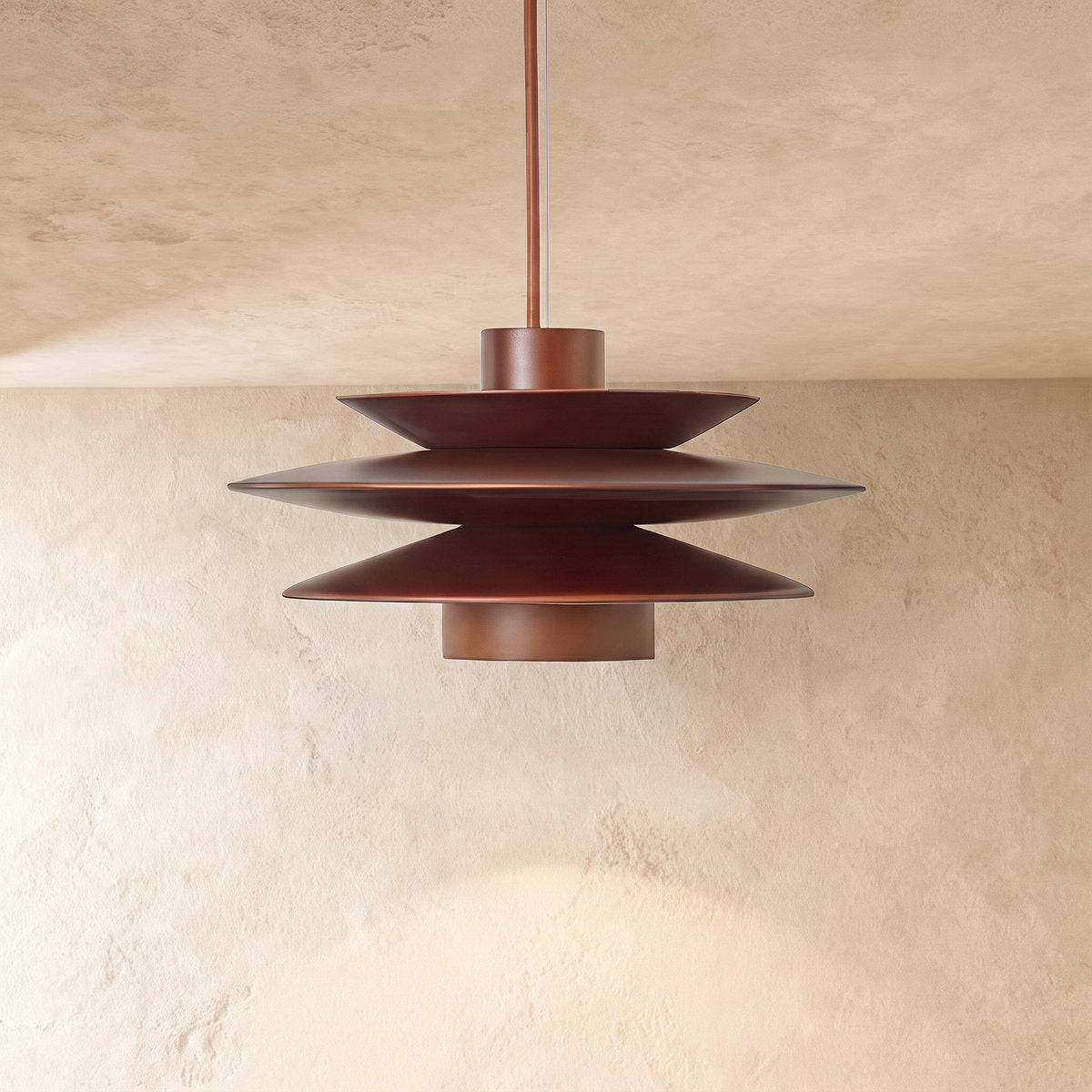 Cascade Wooden Disc Pendant Light, 11.8-Inch x H 5.9-Inch, Nature wood for Dining Room & Living Room