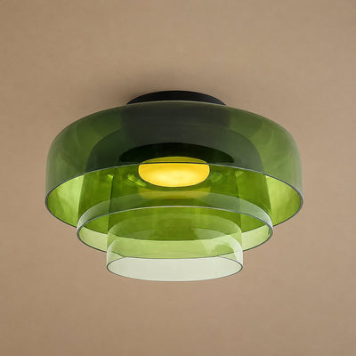 Tricolordeer Layered Tinted Glass Disc Ceiling Light