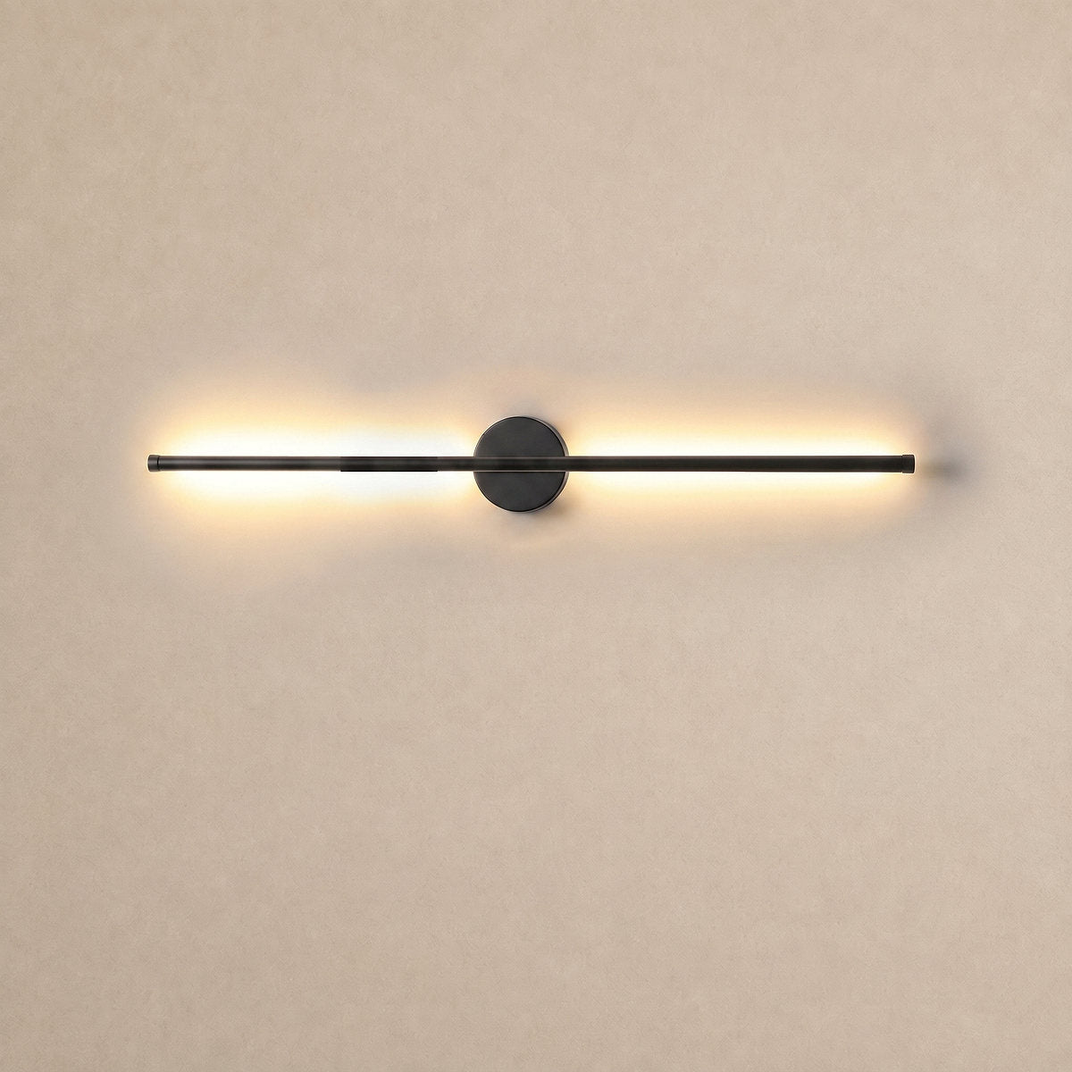 Linearo Rechargeable Wall Lamp, L 23.6-Inch x H 3.9-Inch, Black, Three-Color Light & USB Charging for Bedroom & Living Room