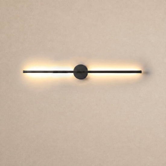 Linearo Rechargeable Wall Lamp, L 23.6-Inch x H 3.9-Inch, Black, Three-Color Light & USB Charging for Bedroom & Living Room