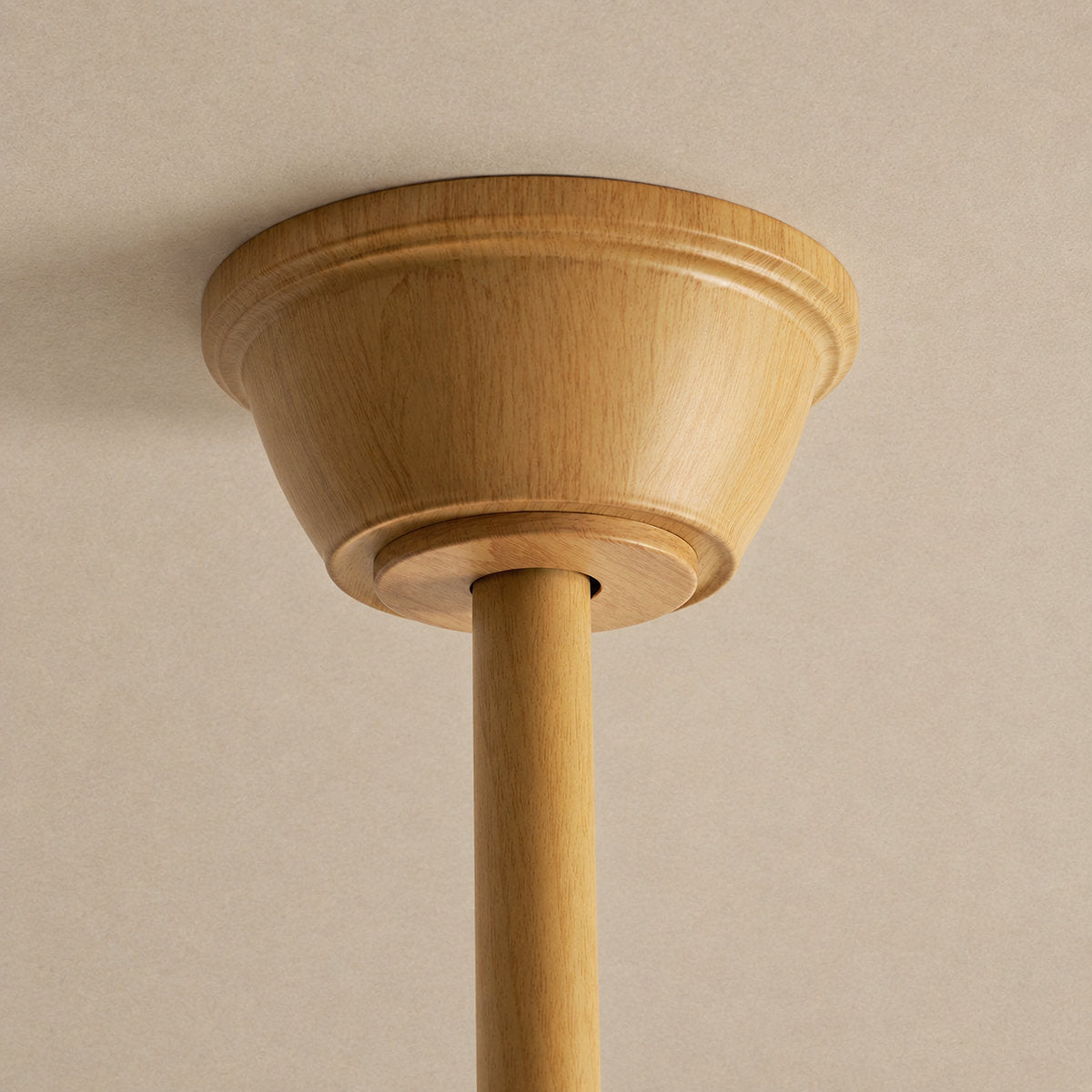 Keltis 48"/52" Ceiling Fan Light, 48~52-Inch x H 11.8-Inch, Model F Natural Wood Grain (ABS blades), Three-Color Light for Living Room