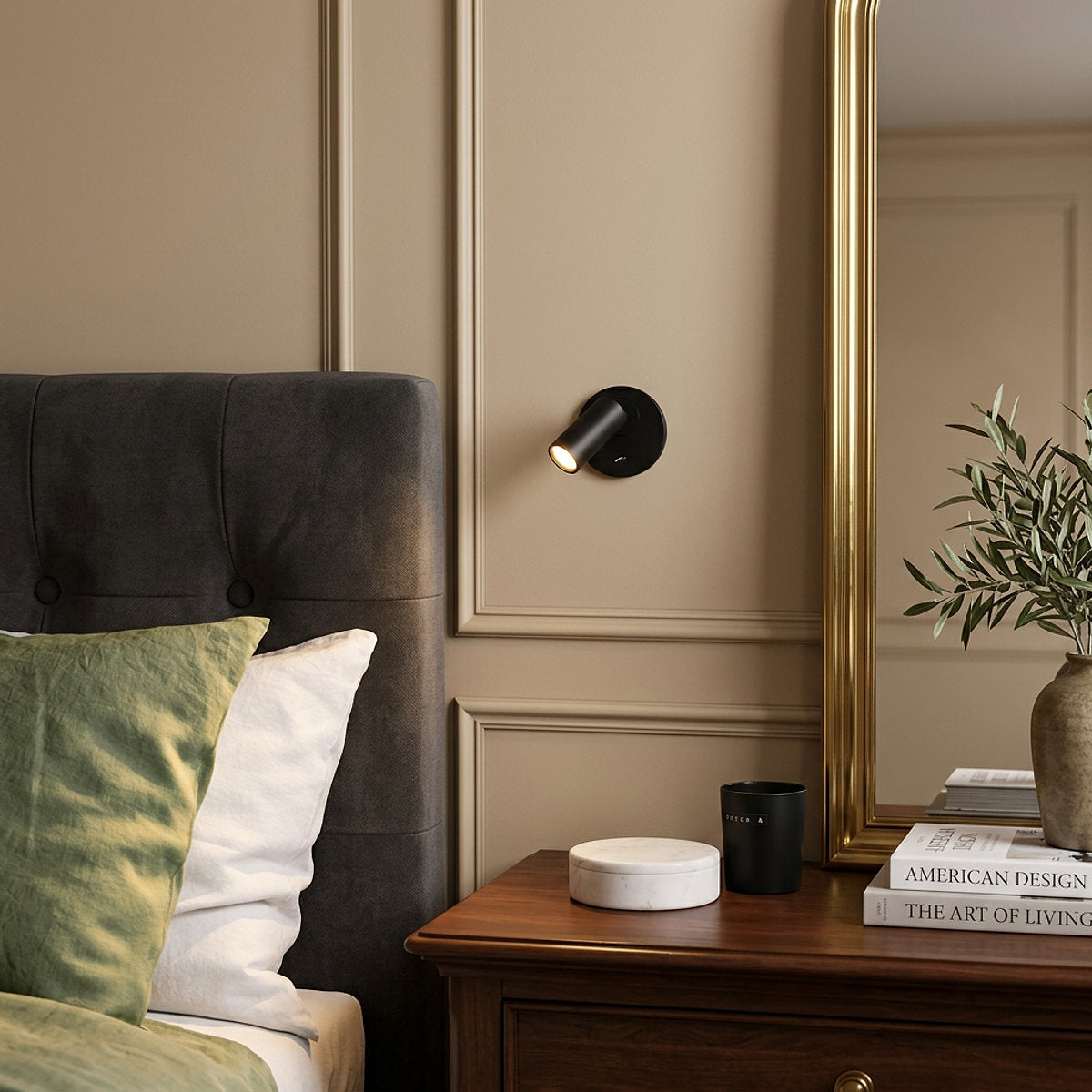 Reading Wall Lamp, 3.1-Inch x H 4.3-Inch, Brushed Bronze, Warm Light for Bedroom & Living Room