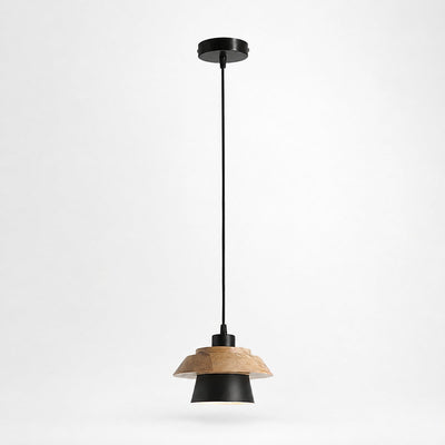 Minimalist Nordic Wood Metal Pendant Light for Dining Room & Living Room