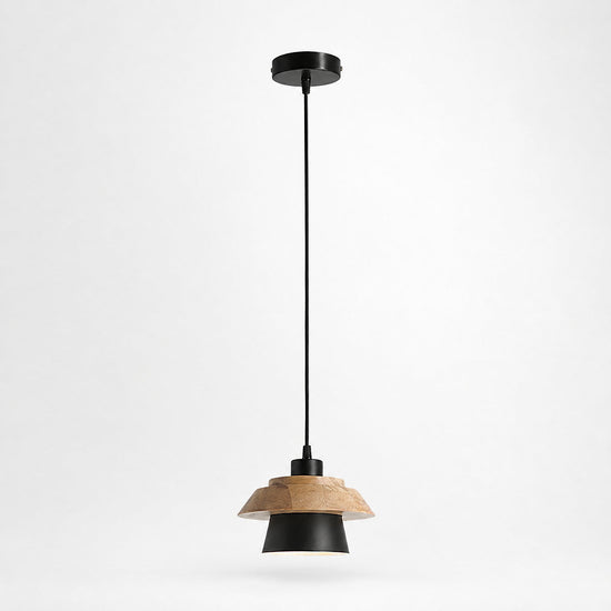 Minimalist Nordic Wood Metal Pendant Light for Dining Room & Living Room